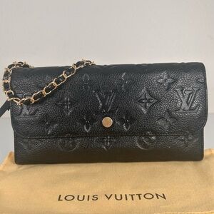 Authentic Louis Vuitton empriente trifold wallet on chain